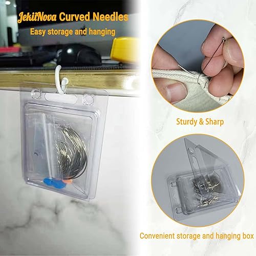 Miniatura 4 de 50 agujas curvadas, agujas de coser curvadas para proyectos de cuero, alfombras o lienzos, reparación de pelucas, agujas de bordar para coser a mano