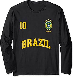 Long Sleeve Brazil Soccer Shirt 10 Brazilian Football Team