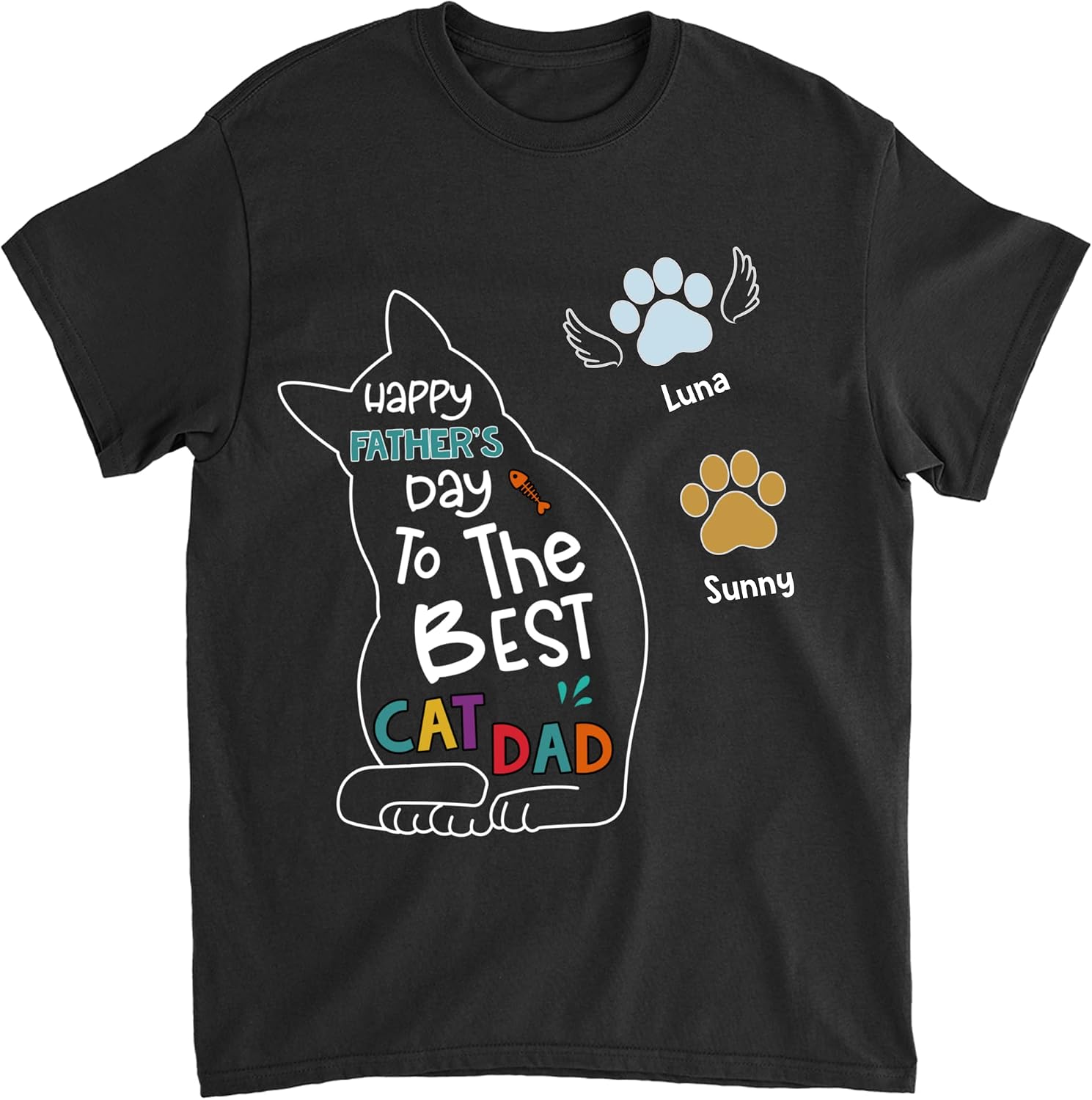 Gossby Personalized Custom Shirt - Any Man Can Be A Father But It Takes Someone Special to Be A Cat Dad Paws Cat, Cute
