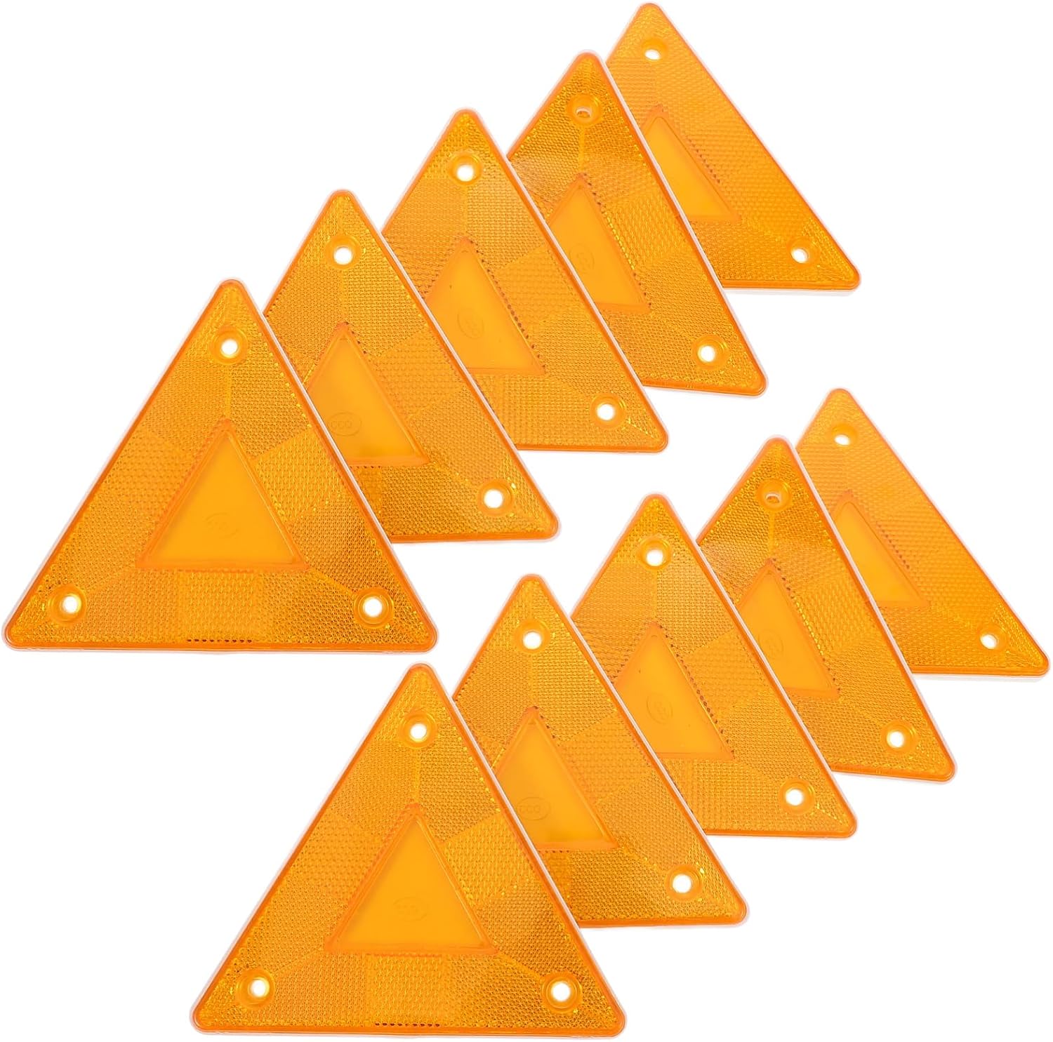 10pcs Reflective Triangle Signs for Vehicles Portable Roadside Emergency Reflectors Construction Highly Visible Safety Warning Triangles for Car and Truck