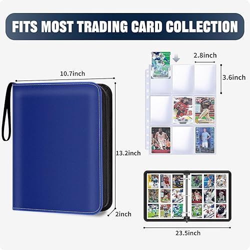 Miniatura 3 de Carpeta de álbum de 900 bolsillos para tarjetas de intercambio, carpeta para tarjetas de béisbol con fundas, álbum coleccionable para tarjetas de