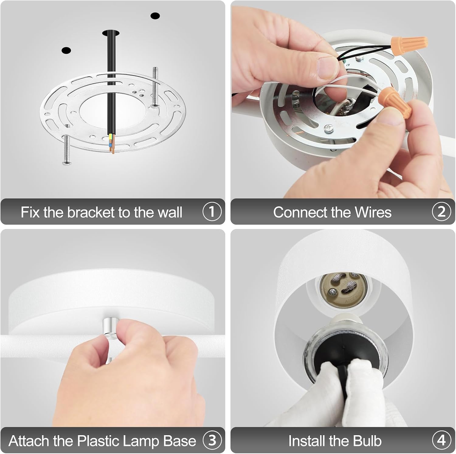 BoostArea 2-Light Led Track Lighting,White Ceiling Lighting Fixtures,Wall Sconces Ceiling Spotlight with Foldable Light Arms for Kitchen, Closet, Bedroom,GU10 Socket, Bulbs Not Included