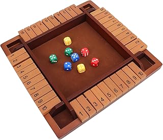 Jogo de Dados Fechar a Caixa de Madeira, Jogo de Dados Fechar a Caixa Clássico 4 Lados para Casa