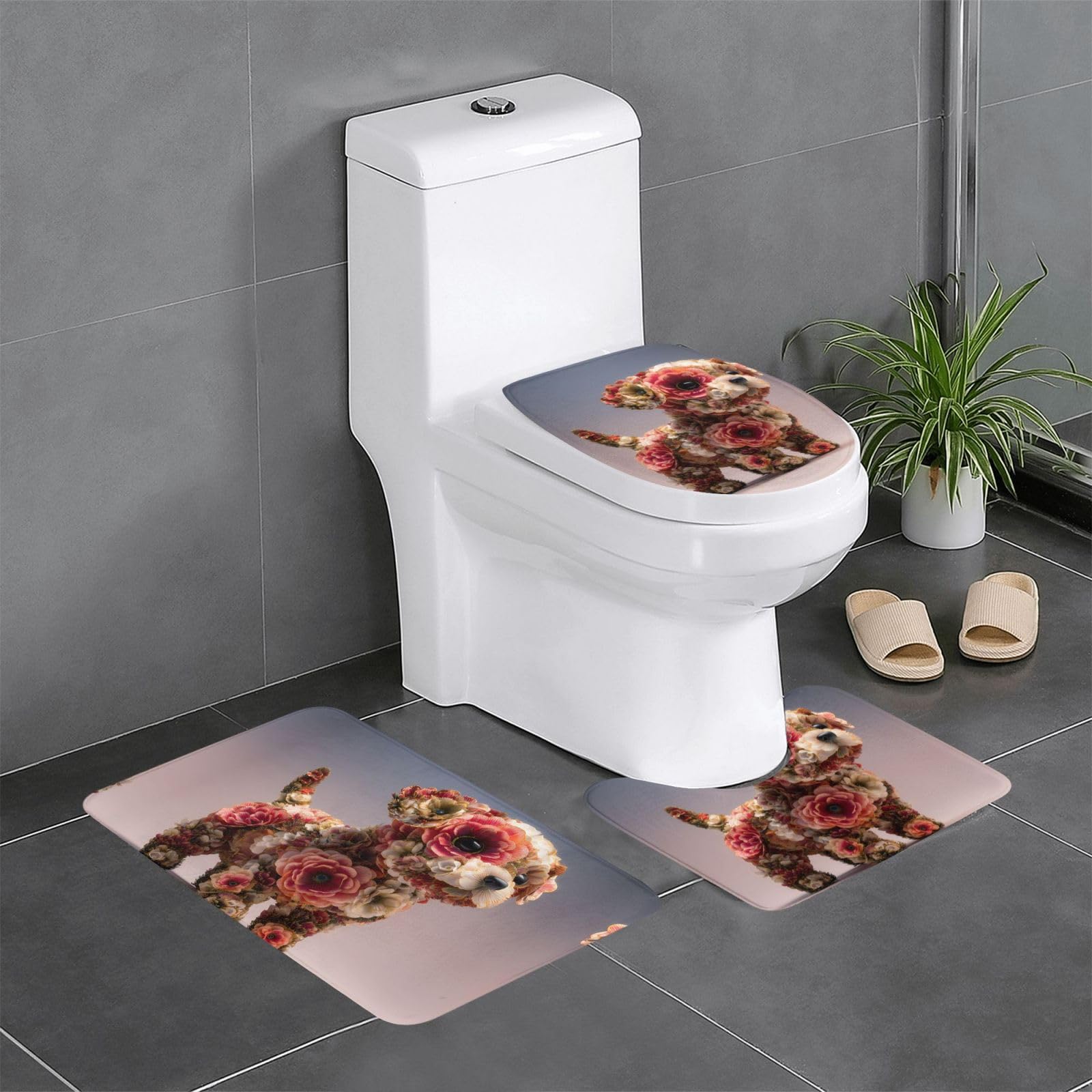 Tapis de salle de bain antidérapants pour un sol sec devant la baignoire
