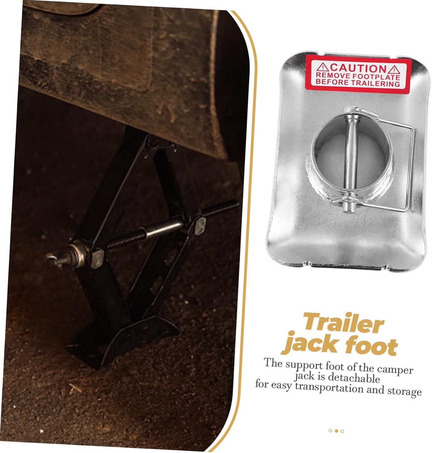 IMIKEYA Floor Jack Extension Trailer Jack Foot for Pin Included Trailer Supply