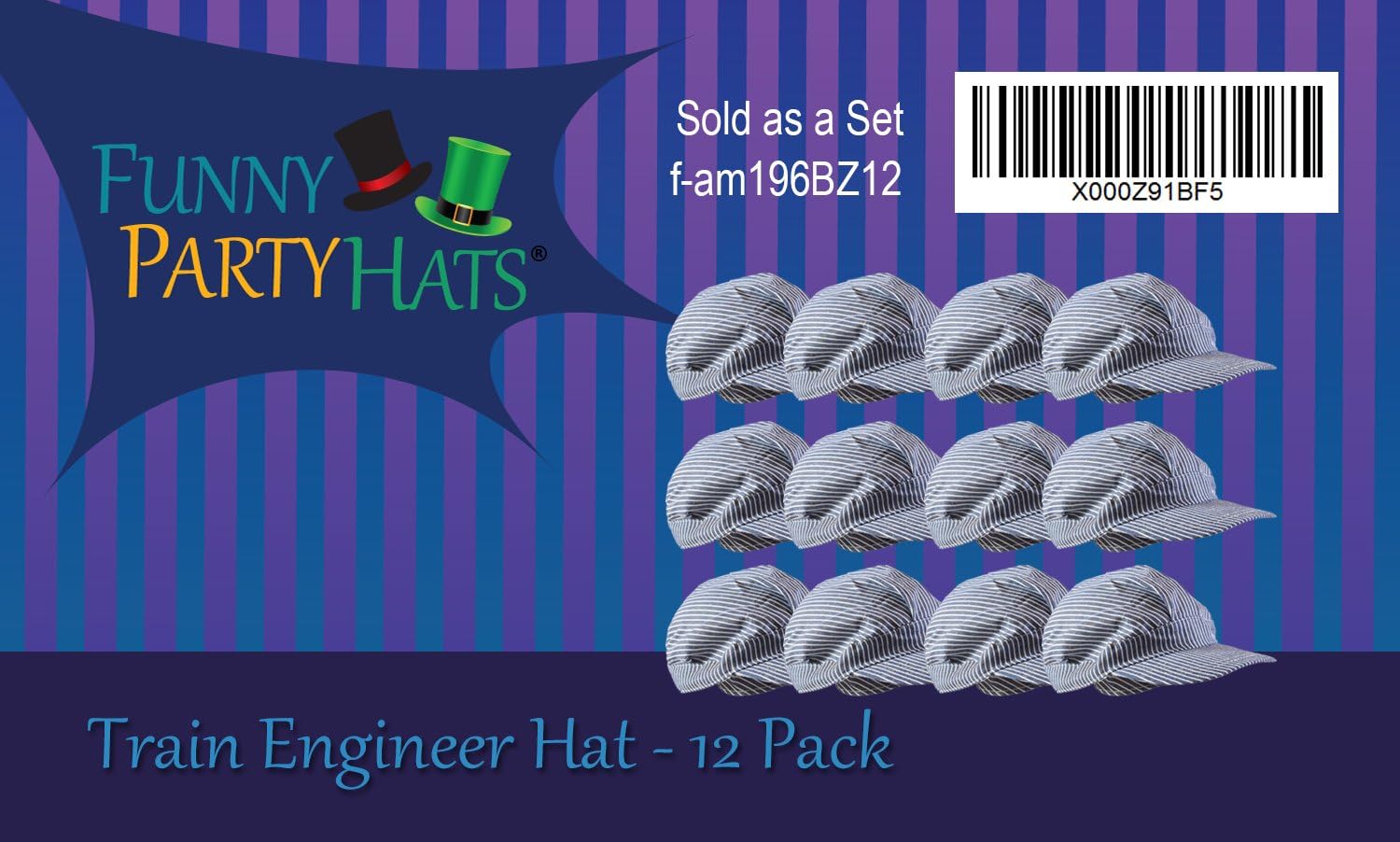 Funny Party Train Conductor Hat Engineer Hats - Train Conductor Costume - 12 Pack Train Party Favors - Dress Up - Image 6