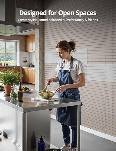 Miniatura 7 de Paneles de pared acústicos, paneles de pared con patrón de ladrillo, panel de absorción de sonido para techo, puerta, pelado, paquete de 12 unidades