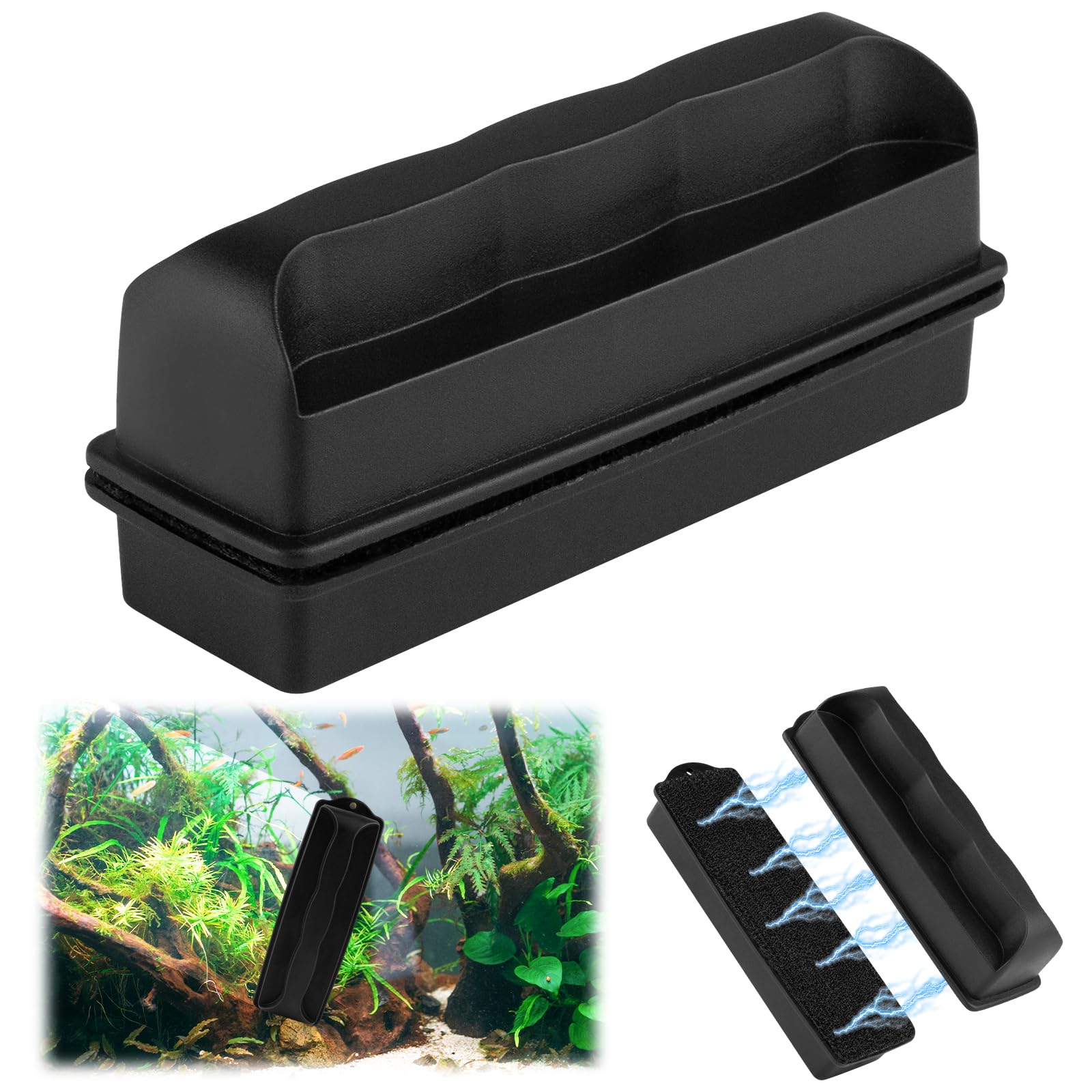 TEUYOE Magnetic Fish Tank Glass Cleanerr, for Fish Tank Glass up to ≤10 mm
