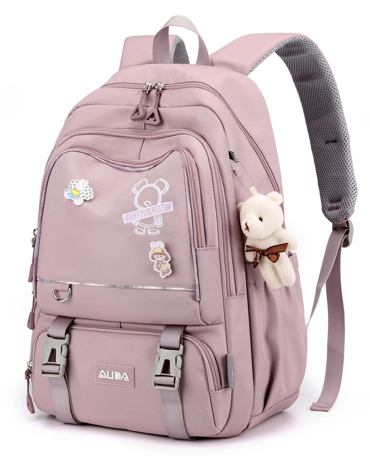 Amythe Mochilas Escolares Niñas Adolescentes Ligera Grande Moda, Morado | Mochila Colegio para Niña Chicas 10 12 16 18 años, Mochilas Impermeable de Viaje de Primaria Secundaria Instituto