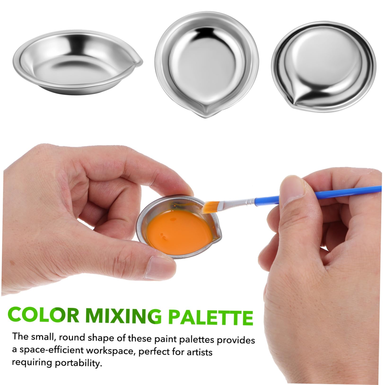 DOITOOL 4 Sätze Palette Aquarellfarbe Farbbecher Tabletts Aquarell -mischtablett Kunst Klein Farbtablett Wasser Farbmischtablett Malen -mischwerkzeug Rostfreier Stahl 18 Stück * 4