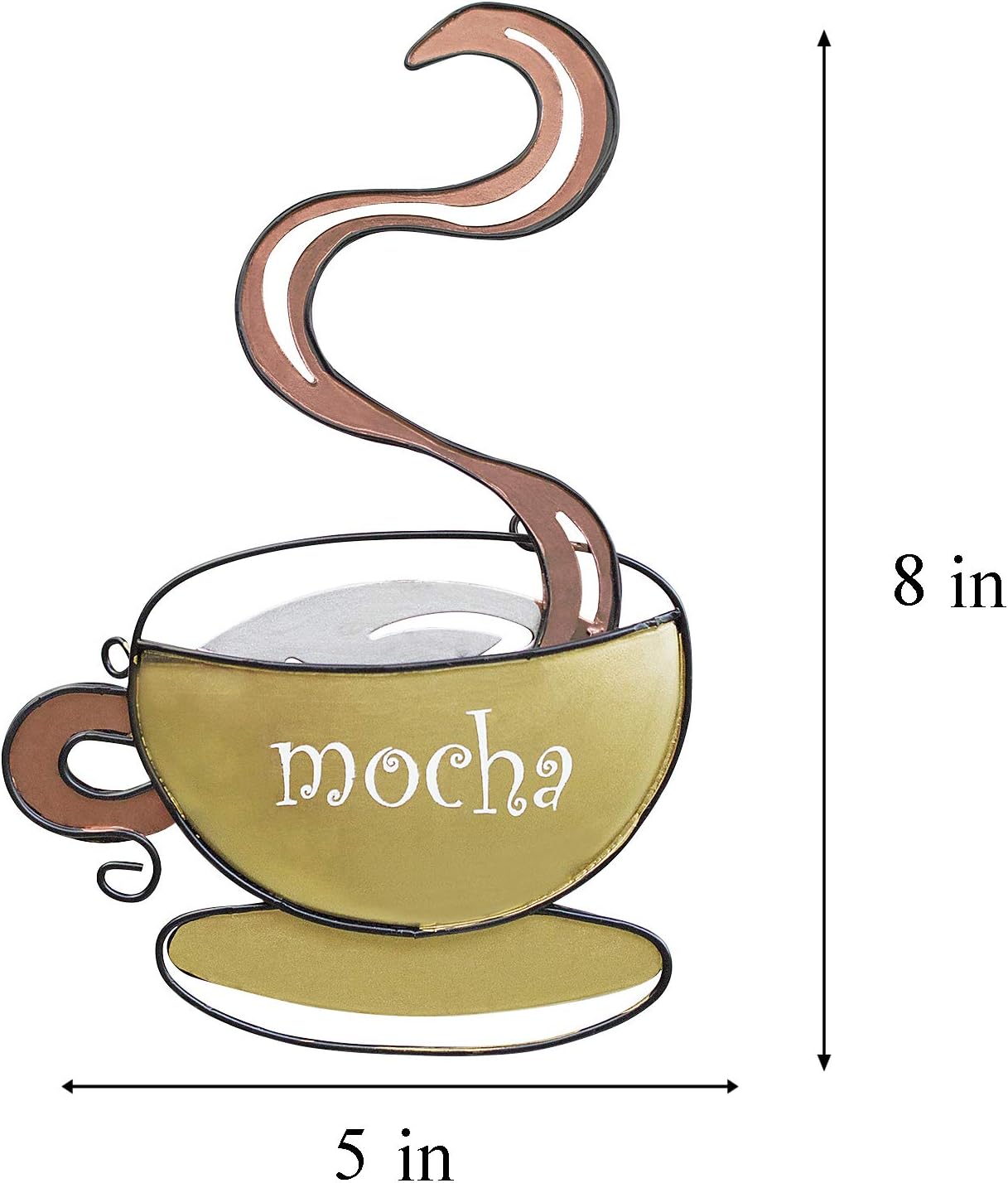 Super Z Outlet Coffee House Mug Cups Latte Java Mocha 3D Metal Wall Art Sculpture for Home Kitchen Decoration, Gifts, Restaurants