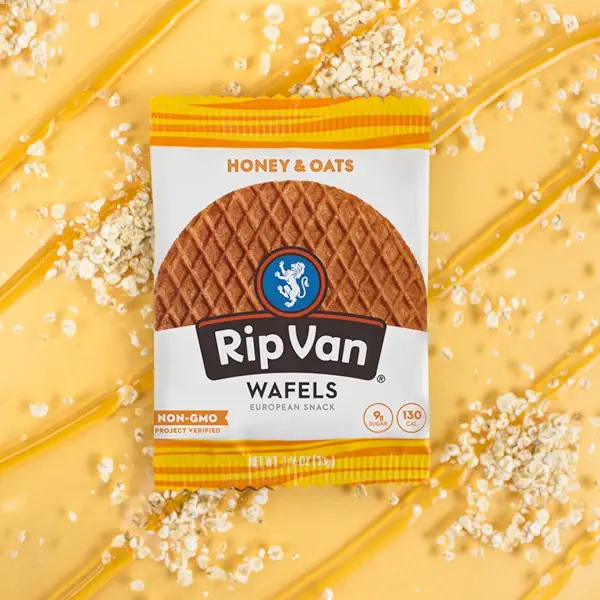 Rip Van Wafels Honey & Oats Stroopwafels - Healthy Snacks - Non GMO Snack - Keto Friendly - Office Snacks - Low Sugar (3g) - Low Calorie Snack - 4 Count 2
