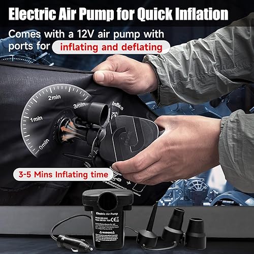 Miniatura 4 de Colchón inflable de aire para SUV, colchón de coche para SUV, cama de campamento de viaje de doble cara, colchón de aire para automóvil, colchón de