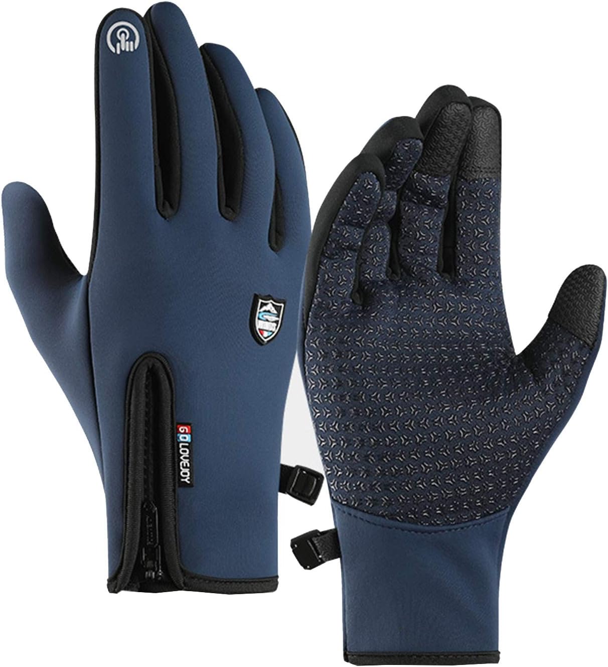Gloves Anti-Slip Winter Gloves Wind Cold Protection Gloves, Riding Gloves Suitable for Cycling, Driving, Running and Fishing (Color : Gray, Size : M)