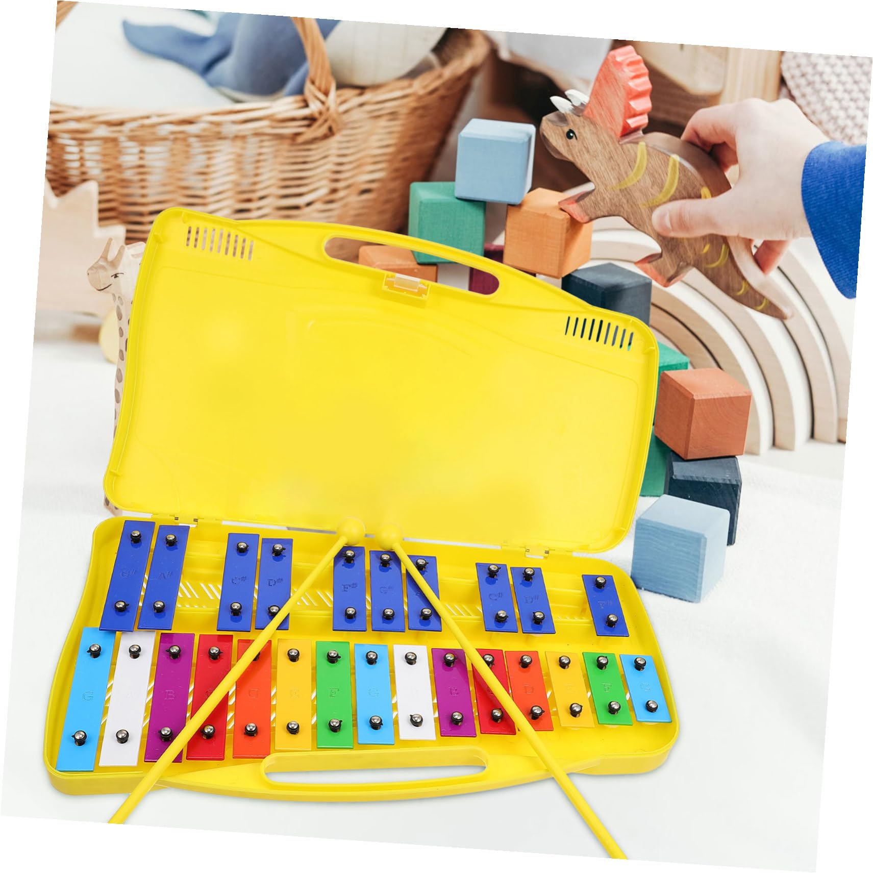Mikinona Metallofono per Note Colorate Strumento Musicale Percussione Educativo Portatile e Durevole per Sviluppo Ritmo e Interesse Musicale