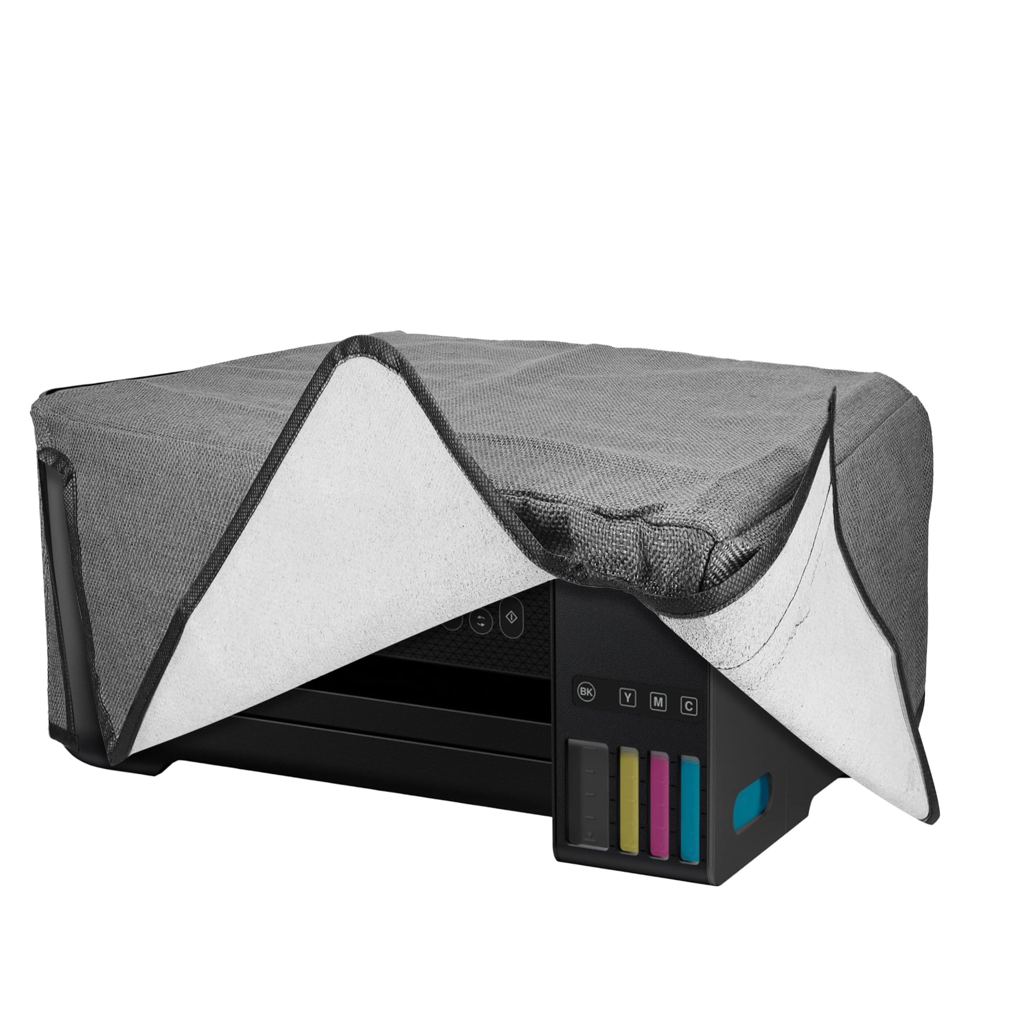 kwmobile Linen Dust Cover Compatible with Epson EcoTank ET-2850 / EcoTank ET-2856 Dust Cover - Printer Protection - Dark Grey