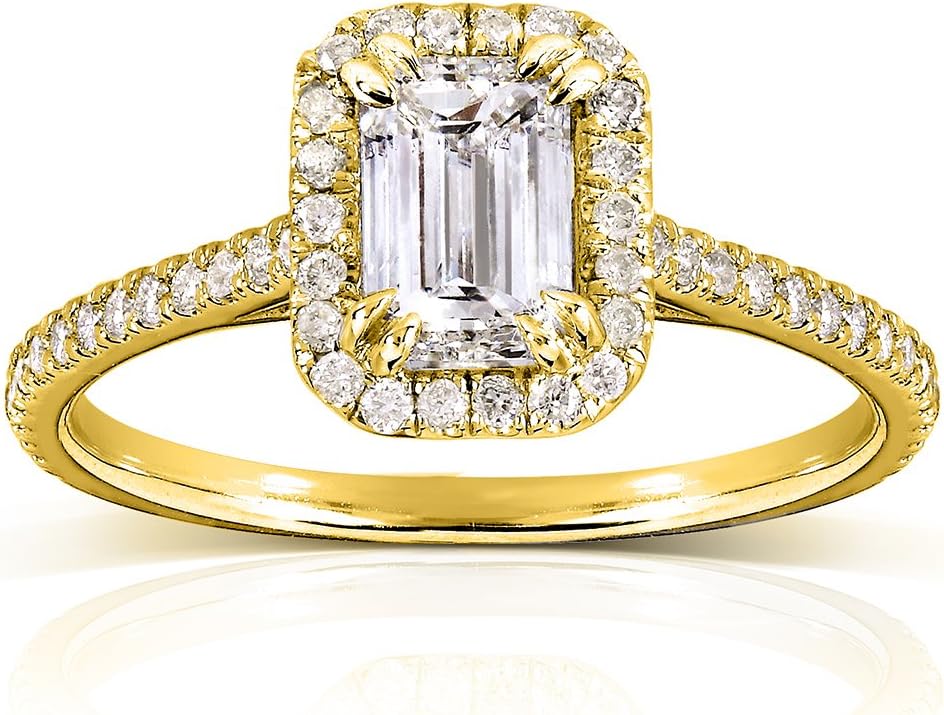 Kobelli Emerald-Cut Diamond Engagement Ring 1 1/3 Carat (ctw) in 14k Yellow Gold
