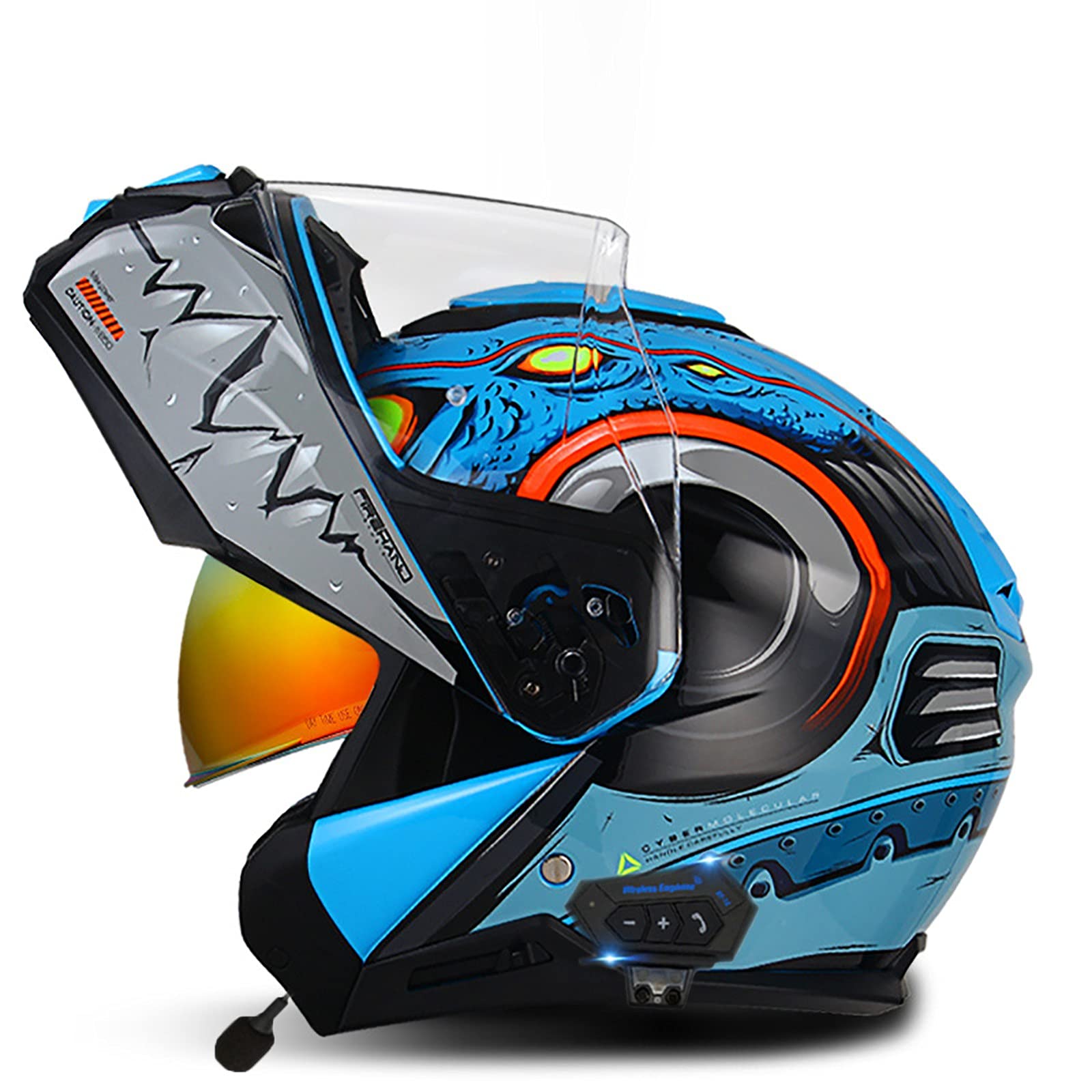 Casque moto ouvert Bluetooth et modulable double visière confortable - 8