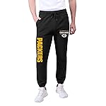 Ultra Game NFL Official Adults Super Soft Game Day Jogger Sweatpants - Unisex, Green Bay Packers, Black, Medium