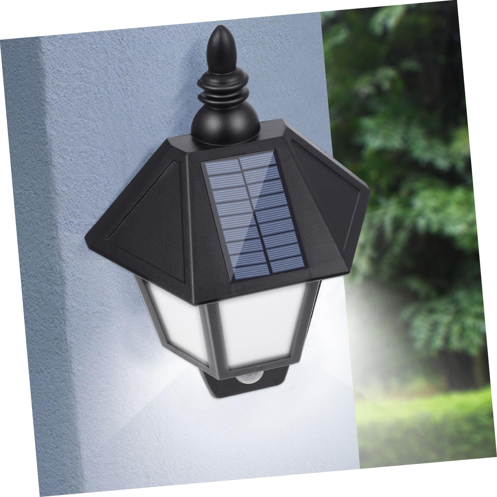 jojofuny Solar Außenwandleuchte LED mit 2 Smd, Schwarz, 1 Satz