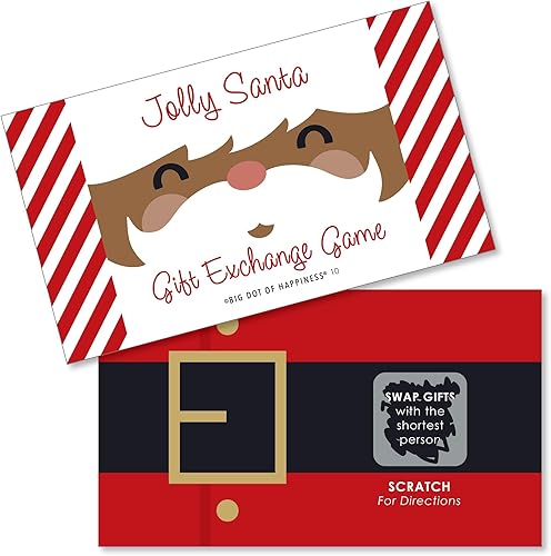Miniatura 8 de Big Dot of Happiness Jolly Santa Claus - Christmas Party White Elephant Gift Exchange Game Scratch Off Cards - 22 Count