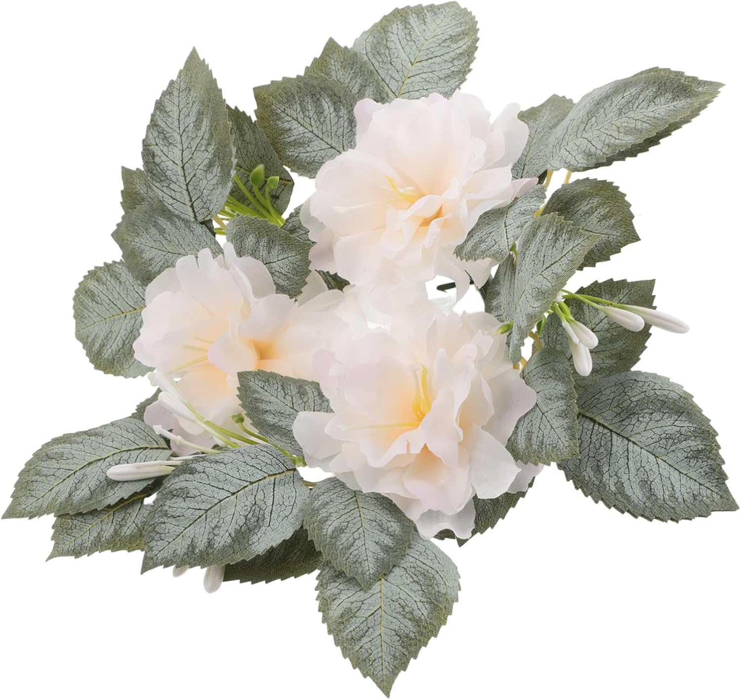 Zerodeko Elegant Artificial Flower Candle Wreath Centerpiece Romantic Candle Holder for Wedding Table Decoration Versatile Floral Ring for Parties and Home Decor