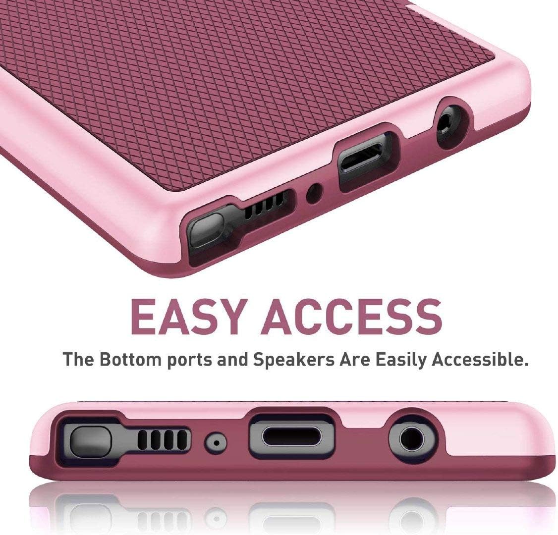 Case for Galaxy Note 9, Note 9 Case with 2 Pack HD Soft Screen Protector, Contrasting Colors Ultra Slim One-Piece Anti-Slip Rugged Soft TPU Bumper Shockproof Case Cover for Galaxy Note 9 - Wine - Image 5