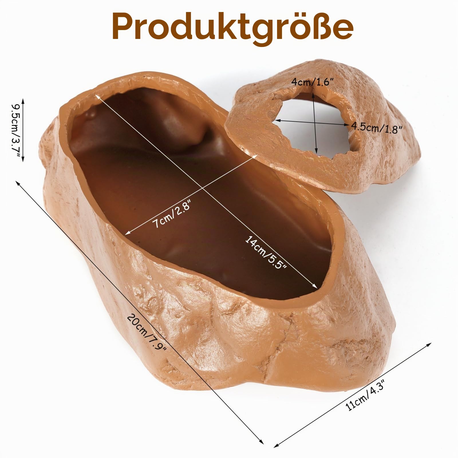 Schlangenhöhle für Gecko-Haarausfall, Natürliche Rock-Optik, Versteck für Reptilien, Eierlegeunterstände, geeignet für Ballpython, Maisschlange, grüne Schlange und Gecko, L Größe