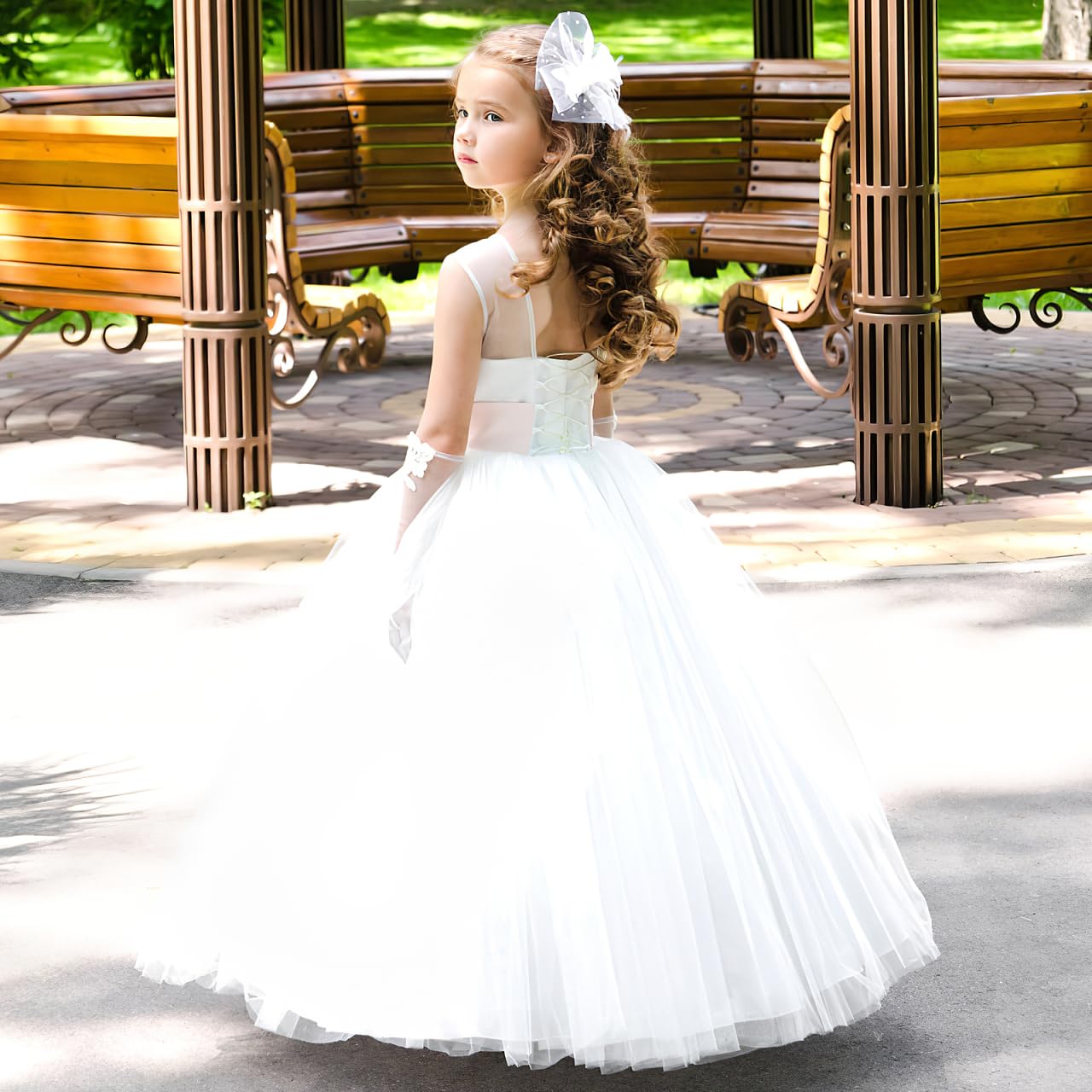 iplusmile Falda para niña: 3 pendientes de aro para niñas de 4 a 10 años - vestido de princesa