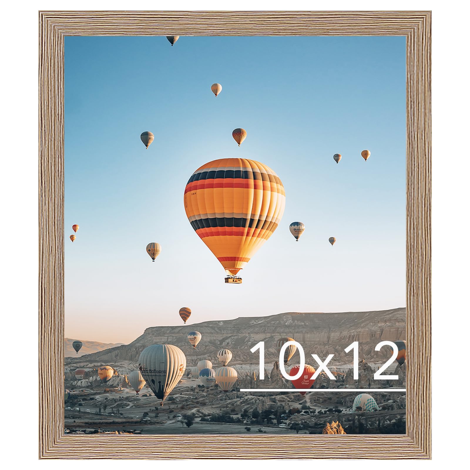 JCJMY 10x12 Picture Frame Rustic Brown for Wall Hanging, Wall Mounting Horizontally or Vertically, 10 x 12 Wall Gallery Poster Photo Frame with Shatter Resistant Plexiglass, Rustic Brown