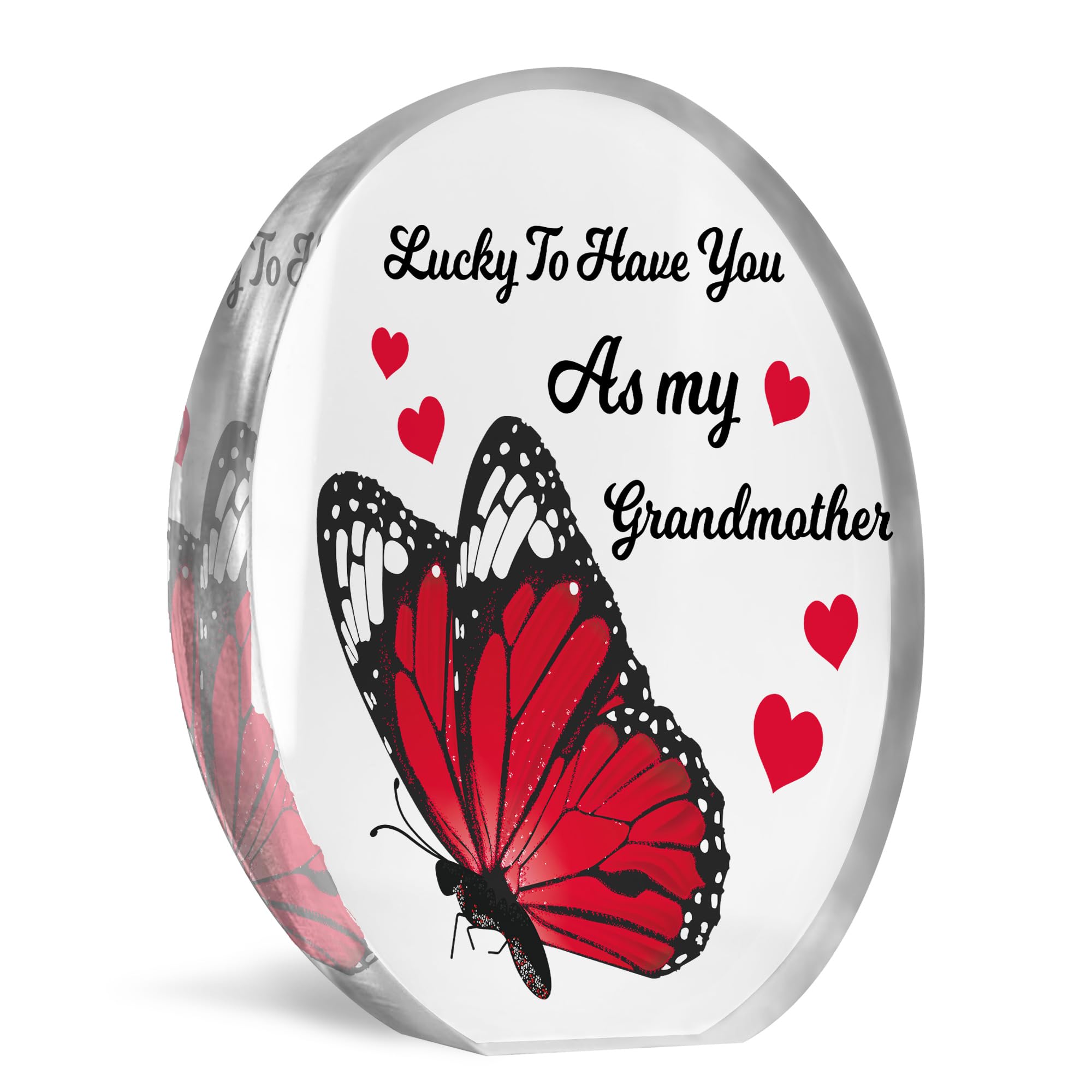 Red Ocean Grandmother Acrylic Plaque Gift From Grandchildren, Grandma Gifts For Birthday Christmas Mothers Day, Grandparent Gifts For Christmas, Birthday Gift For Grandmother, Mother's Day Gifts