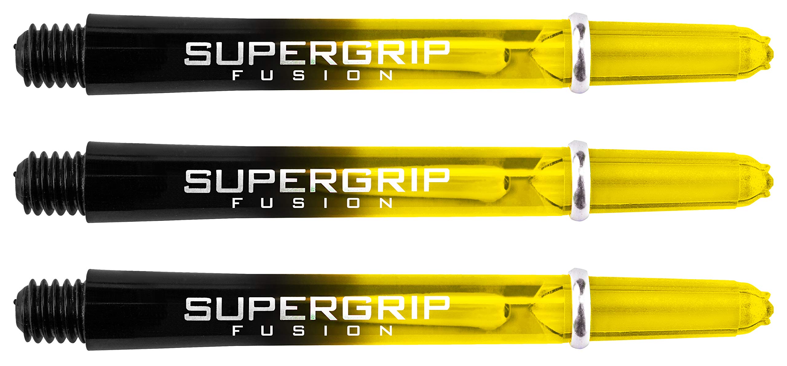 Harrows Supergrip Fusion Dart Shafts - Black & Yellow - Medium- 5 Sets (15 Stems)