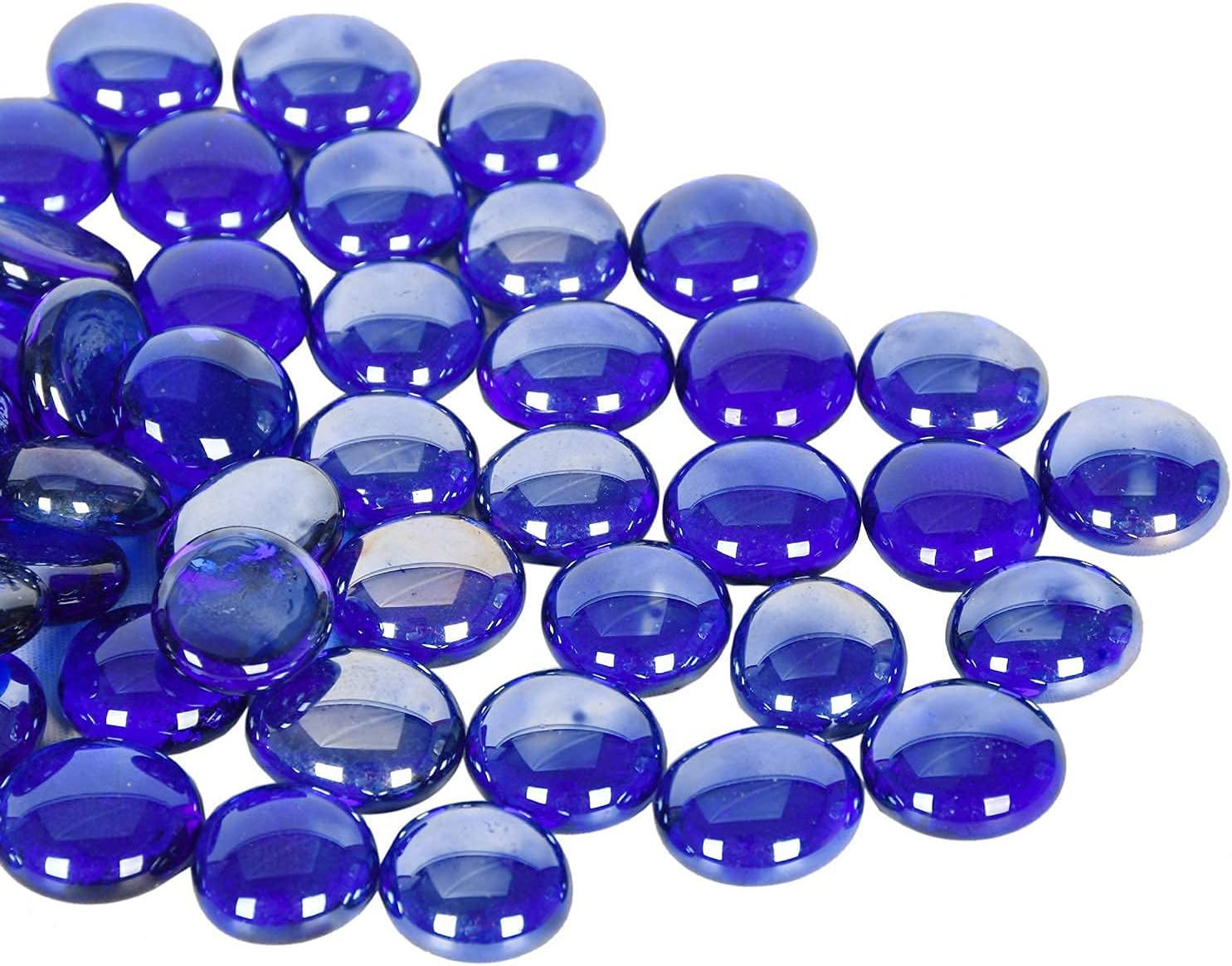 GasSaf Blue Fire Glass Beads for Outdoor Fire Pit, Fireplace, Replaces Existing Gas Logs & Lava Rocks, 3/4 Inch Glass(20 Pound)(Cobalt Blue)