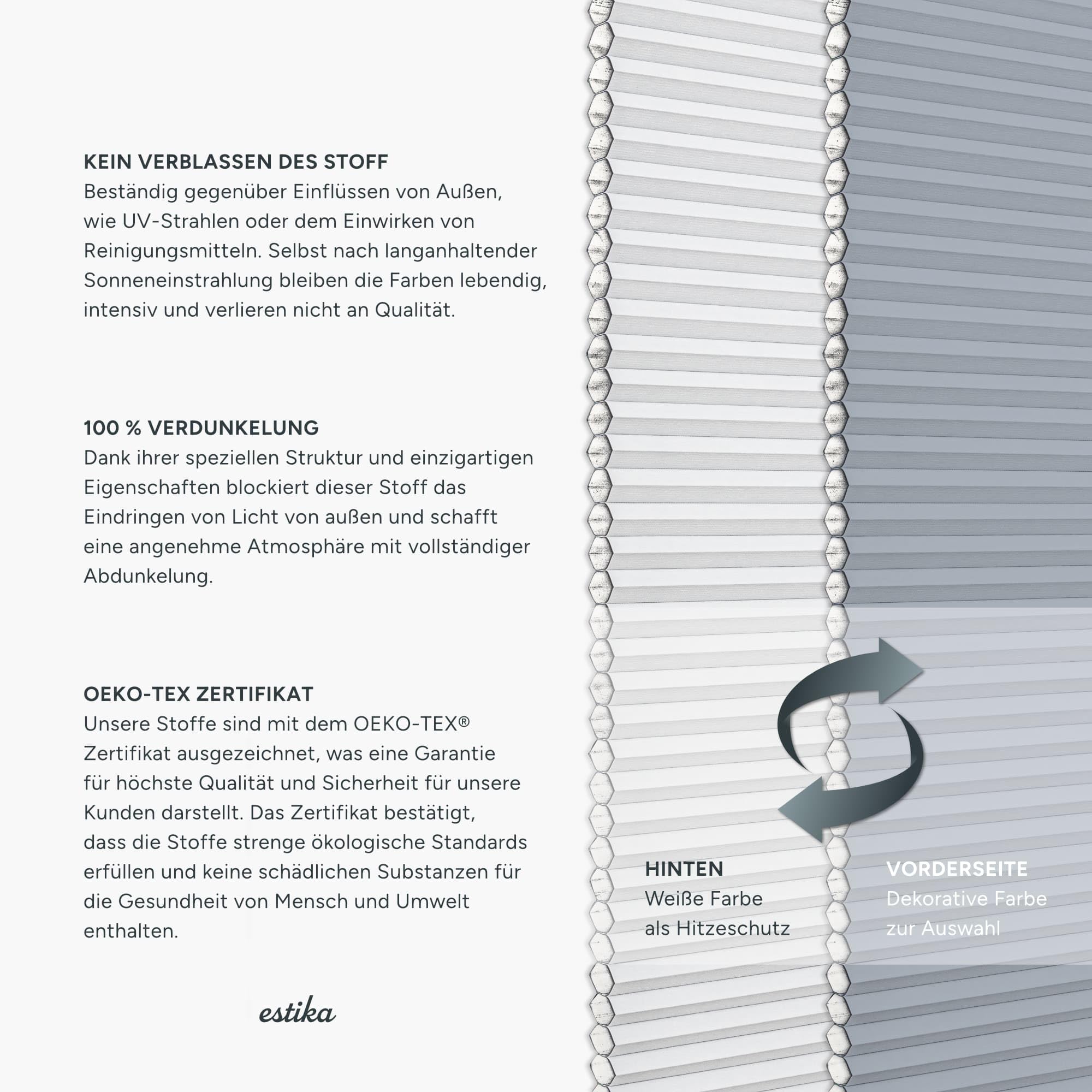 Estika Store plissé en nid d'abeille avec perçage pour fenêtres Velux - M04 - Tissu: Gris-Blanc, Profil: Argent - Store plissé intérieur occultant, pour fenêtre de Toit, Protection Thermique