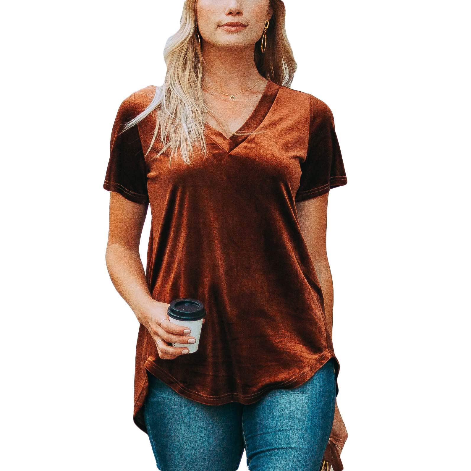 Amaryllisapparel Womens Short Sleeve Loose Cut Relaxed T Shirt Top |  Desertcart Seychelles, image size:1593x1593