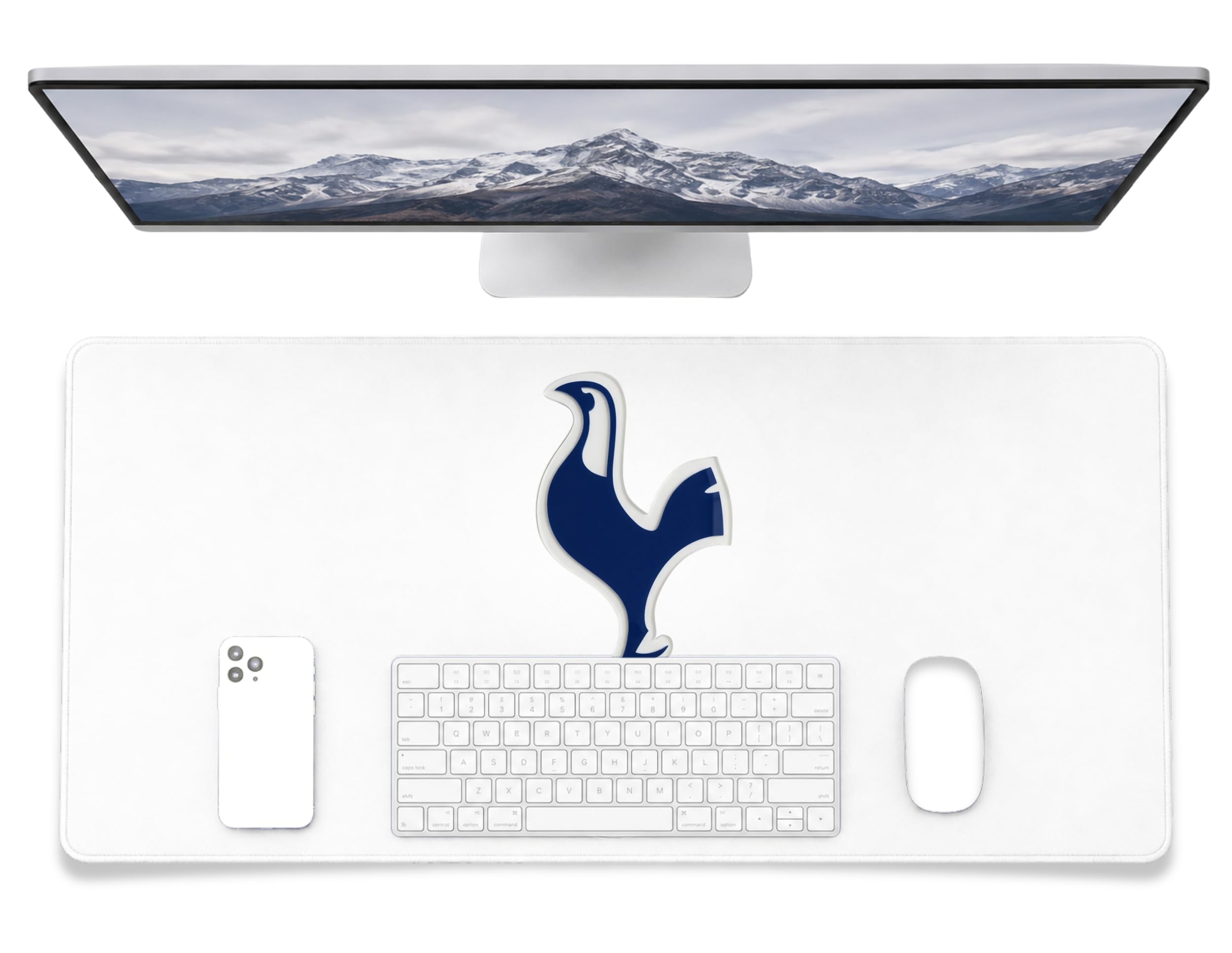 Fan Decor Tottenham Hotspur Desk Mat 35x60cm - Desk Protector Mat Non Slip, Durable, Easy Clean Desk Pad - Mousemat for Desktop, Gaming, Office Accessories, Mousepad - Spurs Gifts for Men & Boys