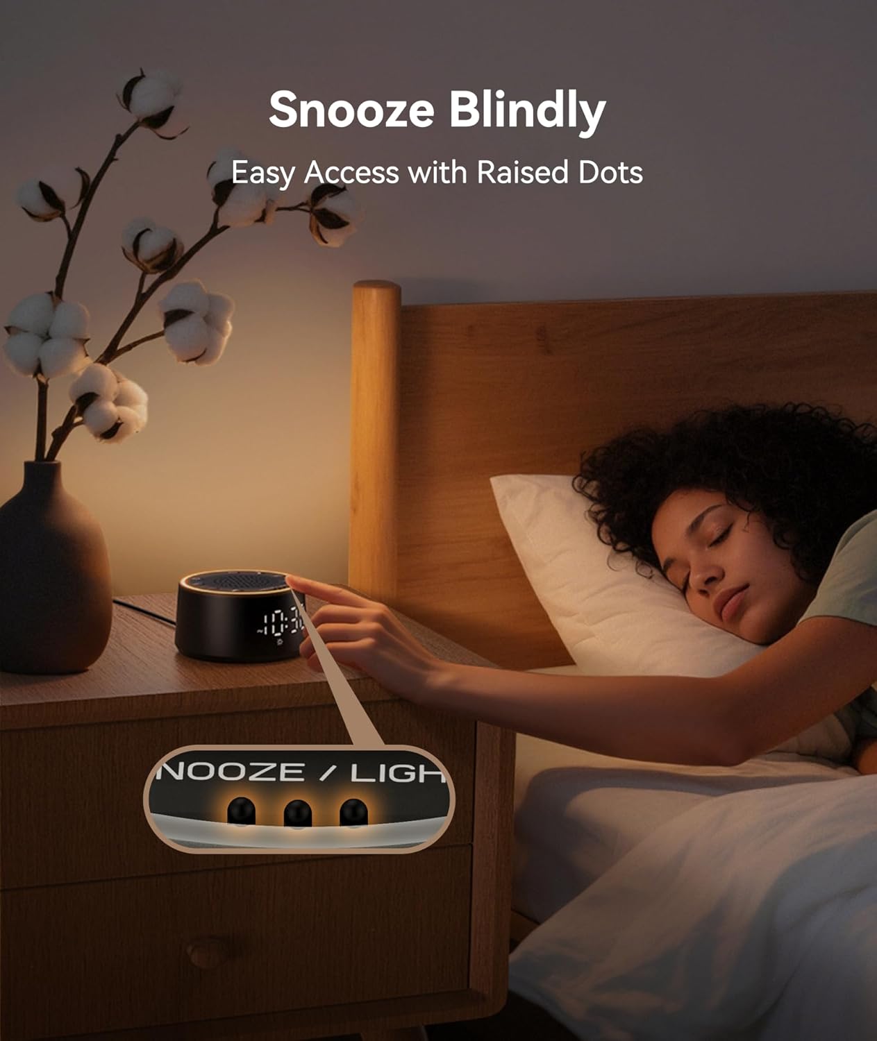 Dreamegg Sound Machine for Sleep - D1 Nova White Noise Sound Machine for Baby Adult with Alarm Clock, Soothing Sounds, Dimmable, White Noise Alarm Clocks for Bedrooms Heavy Sleepers Travel, Black - Image 8