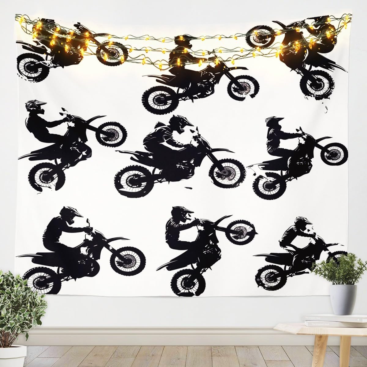 Feelyou Dirt Bike Tapestry Large 59"x82" Motorbike Wall Hanging Ultra Soft Racing Motocross Rider Wall Blanket For Kids Boys Girls Extreme Sports Wall Art Room Decor Racing Themed Tapestries image 5