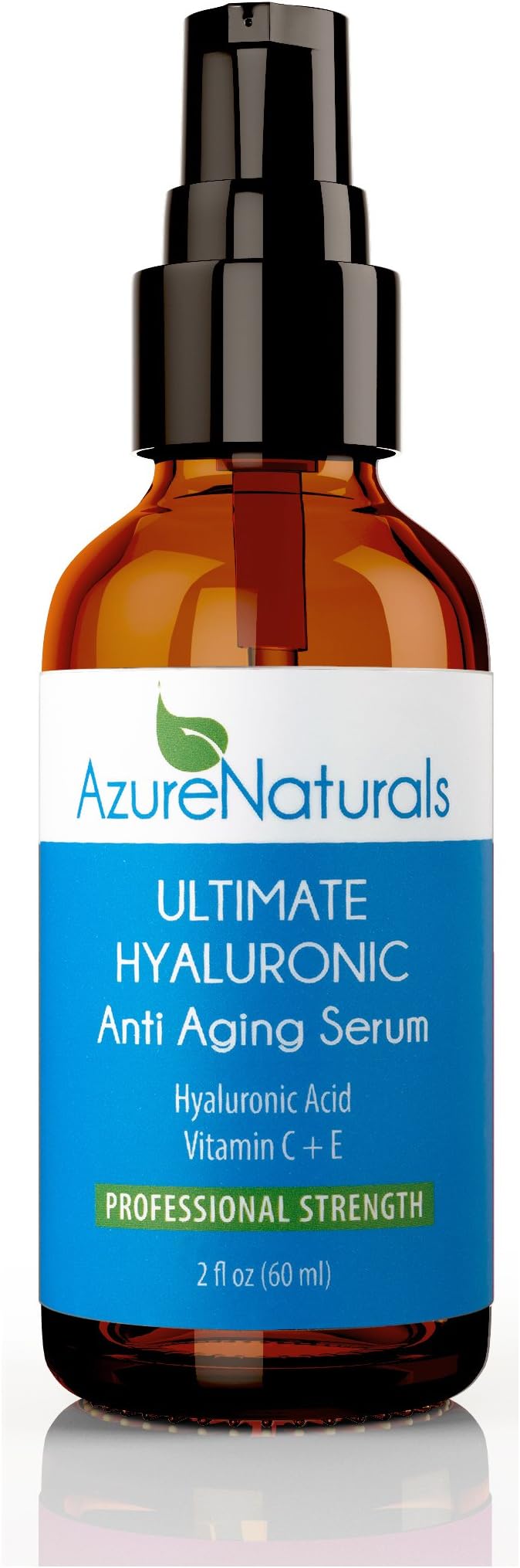 PROFESSIONAL STRENGTH - Best HYALURONIC Acid Natural Moisturizer For Your Face, Anti Aging Organic Vitamin C Serum + Vitamin E + Aloe (2 oz)