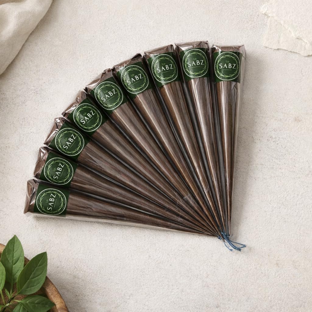 Natural Henna Cones for Bridal Design, Chemical Free, Dark Brown Stain, Organic Ingredients (Pack of 6 Cones)-picture-10