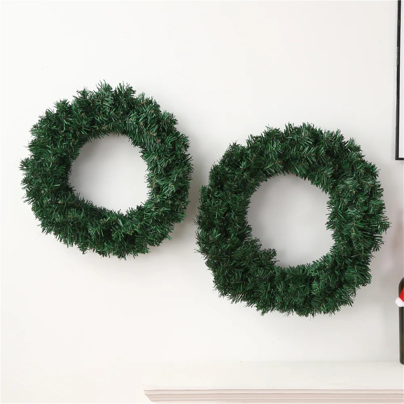 Ghirlanda Porta Ingresso 1 pz 30/40 cm verde decorazione natalizia ghirlanda porta simulazione foglia ordinaria appesa(40cm)