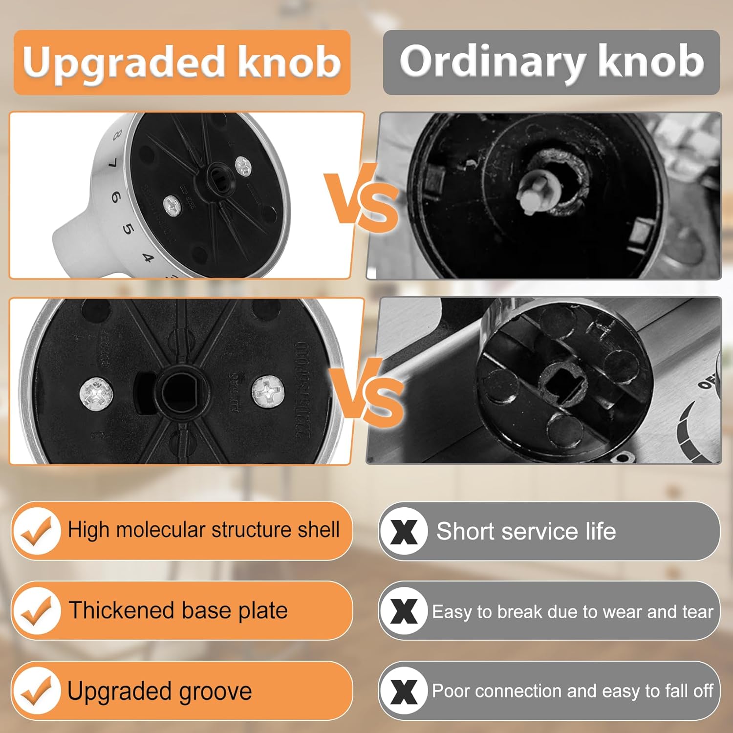 Puzau| WB03X24988 Range Knob, WB03X24990 WB03X24991Gas Stove Knob Replacement for ge, Compatible with ge Burner Control Knobs P2B940SEJ1SS P2B940SEJ2SS P2B940SEJ3SS P2B940SEJ4SS P2B940SEJ7SS