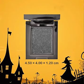 Black Eyeshadow, Shimmer Eye Glitter, Smokey Goth Eye Shadow, Sparkling Metallic Long Lasting Waterproof, Black Gothic Single Make up Palettes for Women Halloween Christmas Gifts