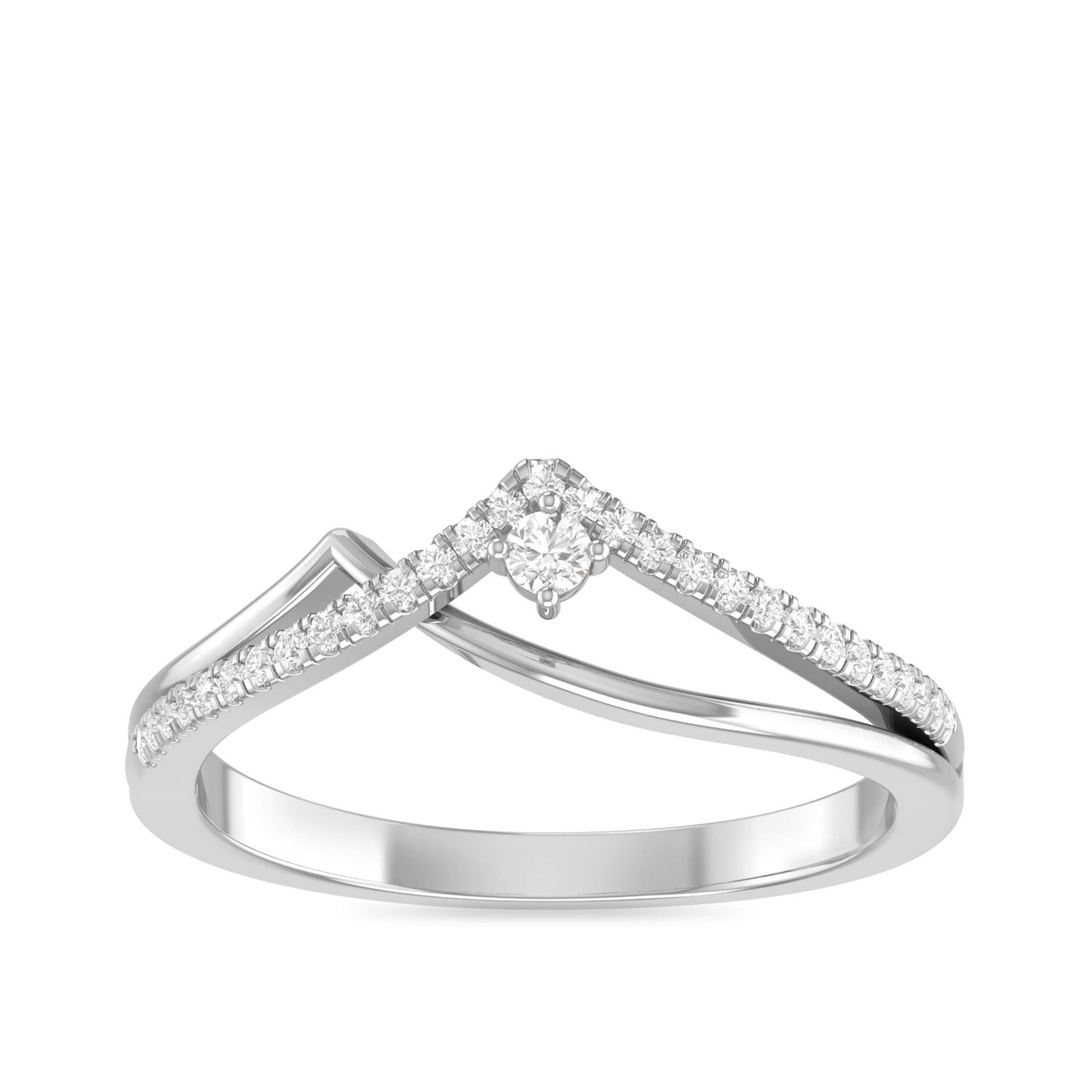 14k (585) White Gold and Diamond Ring for Women