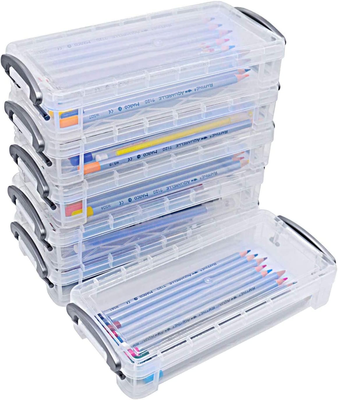 VoiceFly Large Capacity Box Holder, Art Supplier Storage Organizer, Office Supplies Storage Box, Brush Painting Storage Box(6 Pack)