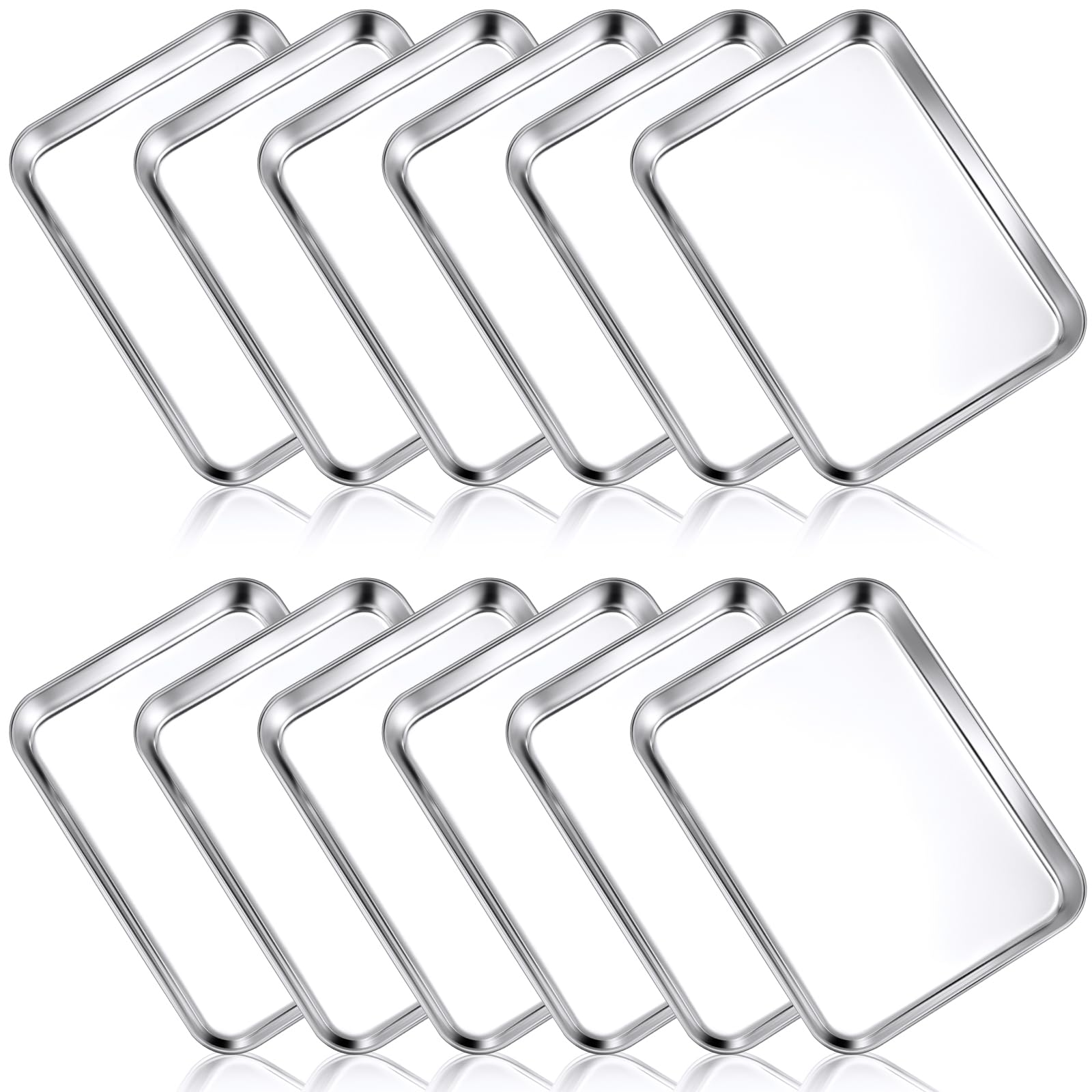 Mimorou Backblech-Set Aus Edelstahl – 6-teilig, Spülmaschinenfest, Perfekt Für Kekse, Pizza & Mehr