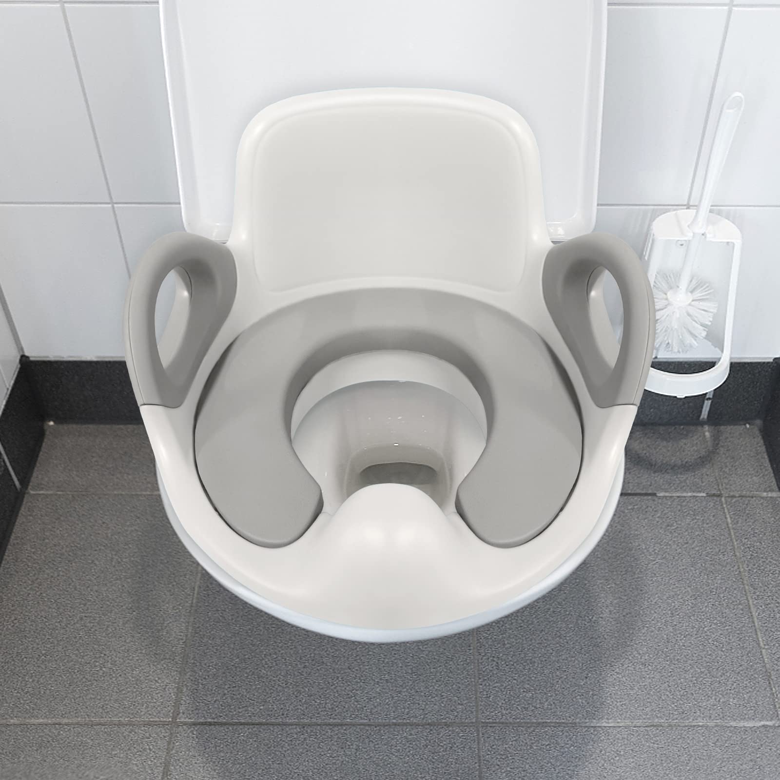 FIVMEN Siège de toilette pour enfant de 1 à 7 ans, avec rembourrage en polyuréthane et protection anti-éclaboussures, blanc