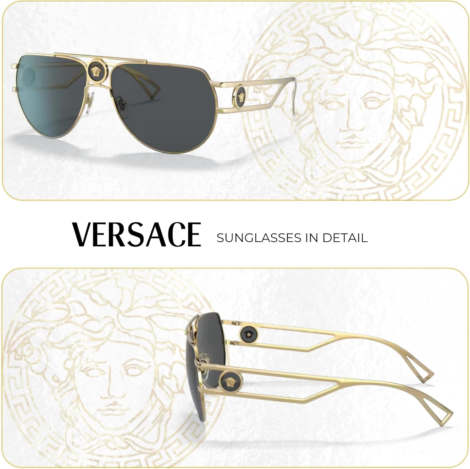 Versace VE2231 Aviator Sunglasses for Women +BUNDLE with ACCESSORY EYEWEAR KIT - Image 5
