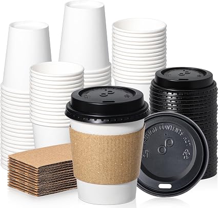 Fit Meal Prep 50 Pack 8 oz Disposable Coffee Cups