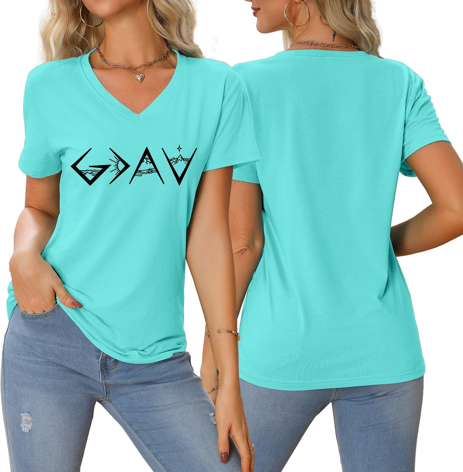 Christian Shirts for Women God is Greater Than The Highs and Lows Tshirt Jesus Religious Gifts Inspirational Tee - Image 3